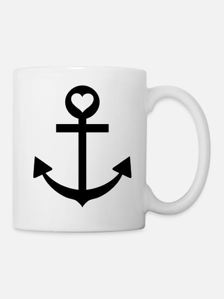 anchor captain star love - Mug - white