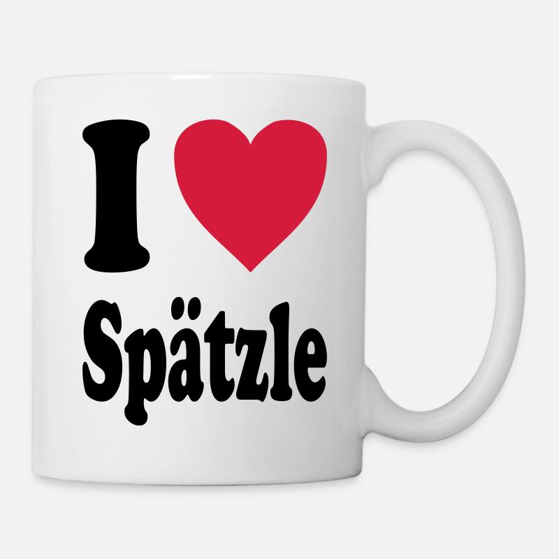 I love Spätzle (Alle Farben!) - Tasse - Weiß