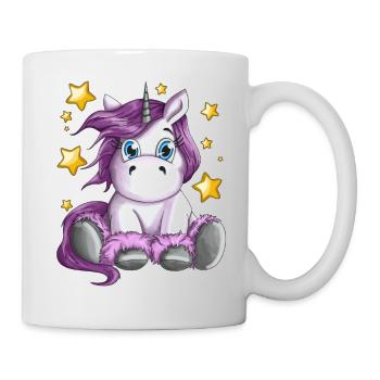 Fluffy unicorn with star illustration motif - Mug - white - Right