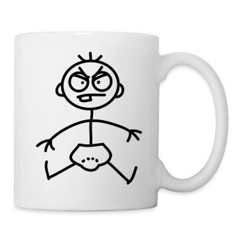 angry_baby_stick_figure_1c - Mug blanc - blanc - Droite