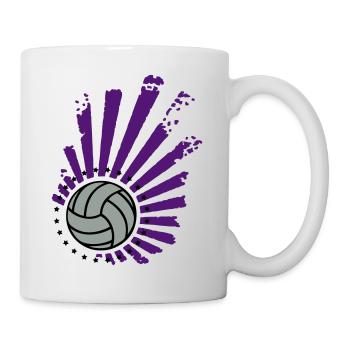 Volleyball-Design (Sterne) - Tasse - Weiß - Rechts
