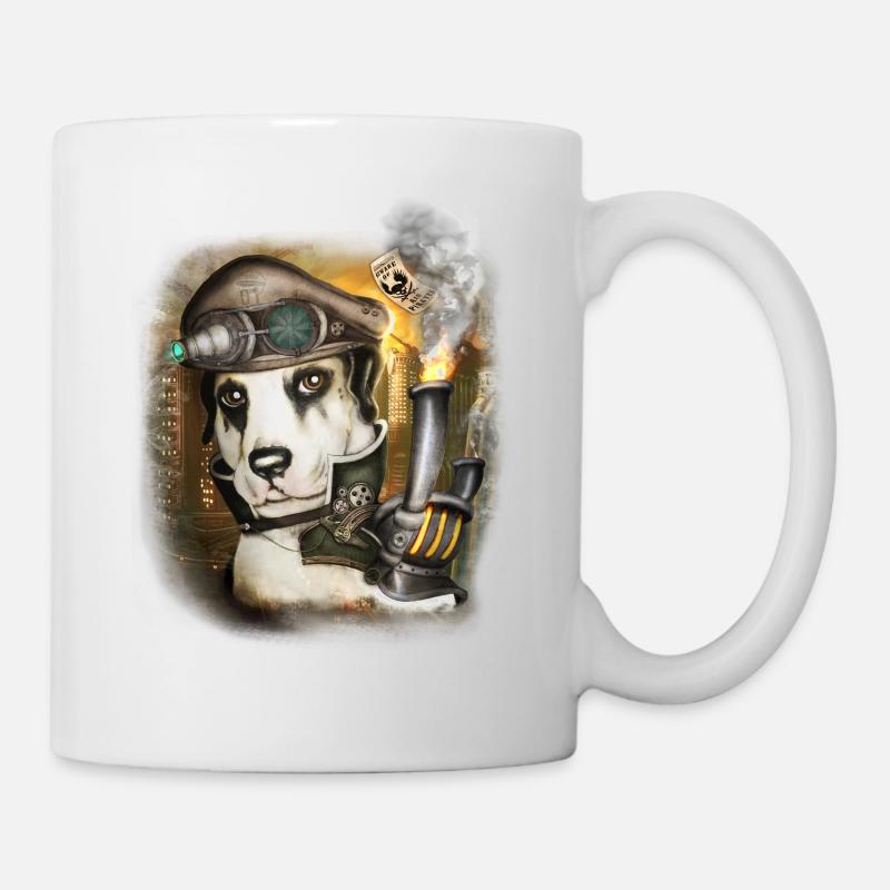 Steampunk Hund # 3 - Tasse - Weiß
