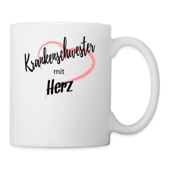 Krankenschwester mit Herz 2c - Tasse - Weiß - Rechts