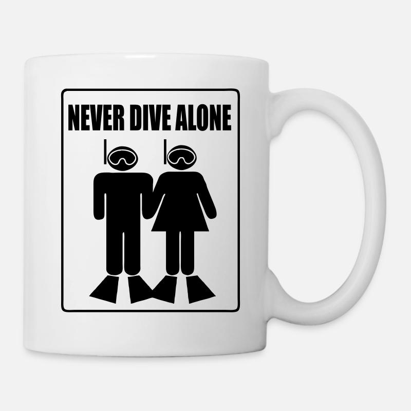 Never Dive Alone - Mug blanc - blanc