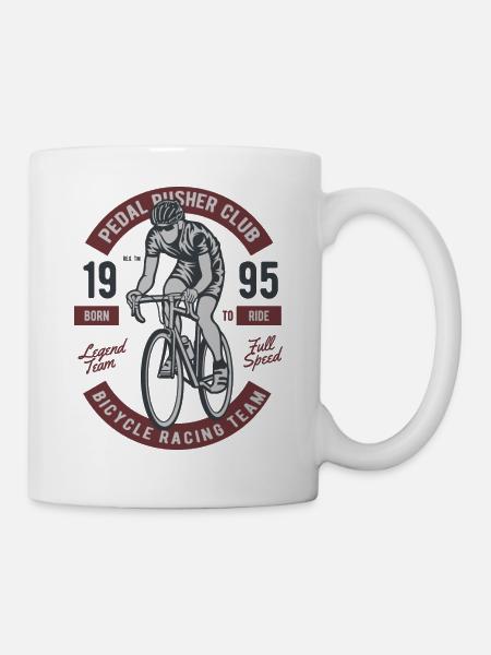 BICYCLE PUSHER CLUB - Vintage Rennrad Shirt Motiv - Tasse - Weiß