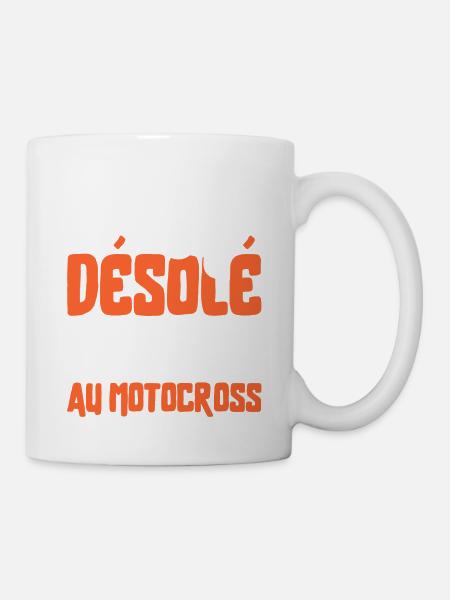 Désolé t-shirt humour motocross - Mug blanc - blanc