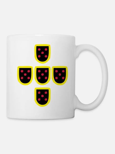 Quinas Portugal 3 couleurs - Mug blanc - blanc