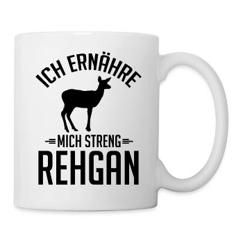 Ich ernähre mich streng rehgan - Tasse - Weiß - Rechts
