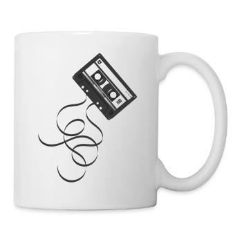 Kassette schwarz 80s Tape - Tasse - Weiß - Rechts