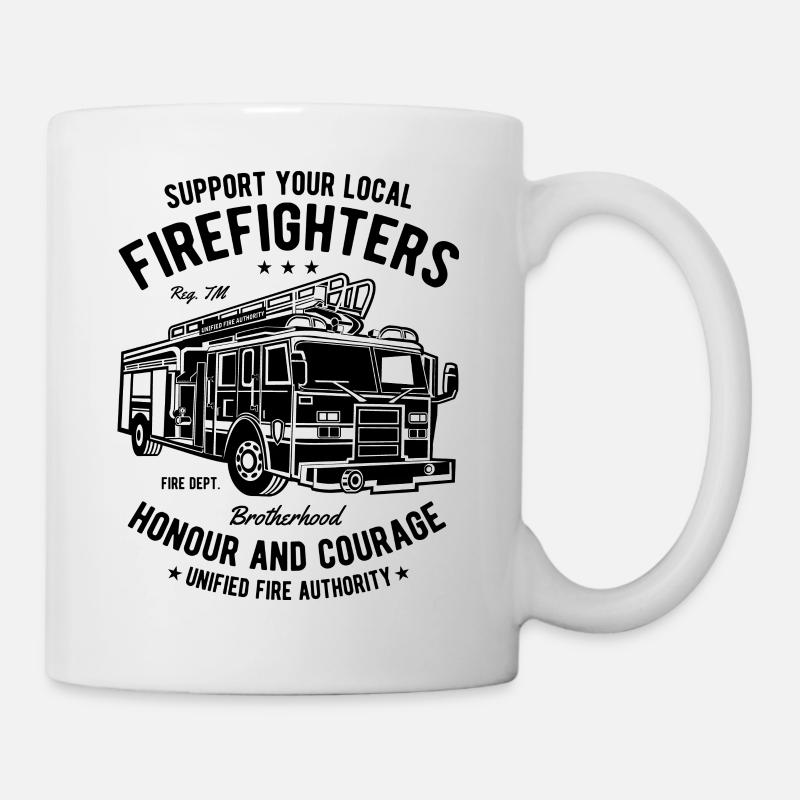 POMPIERS CAMION - Conception de camion de pompiers shirt - Mug blanc - blanc