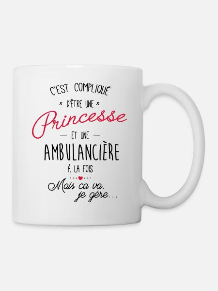 Princesse et ambulancière - ambulanciere - Mug blanc - blanc