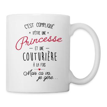 princesse et couturière - Mug blanc - blanc - Droite