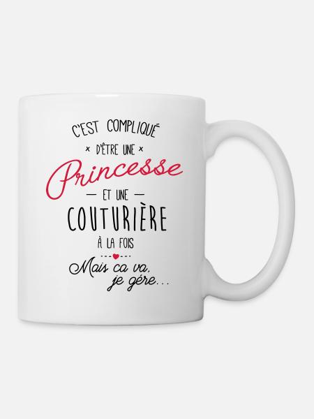 princesse et couturière - Mug blanc - blanc