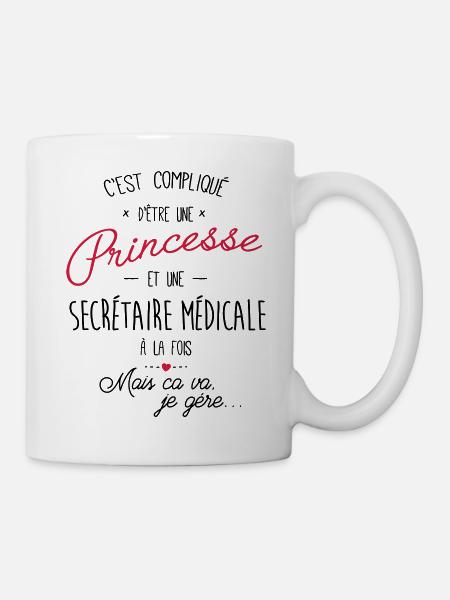 princesse et secrétaire médicale - Mug blanc - blanc