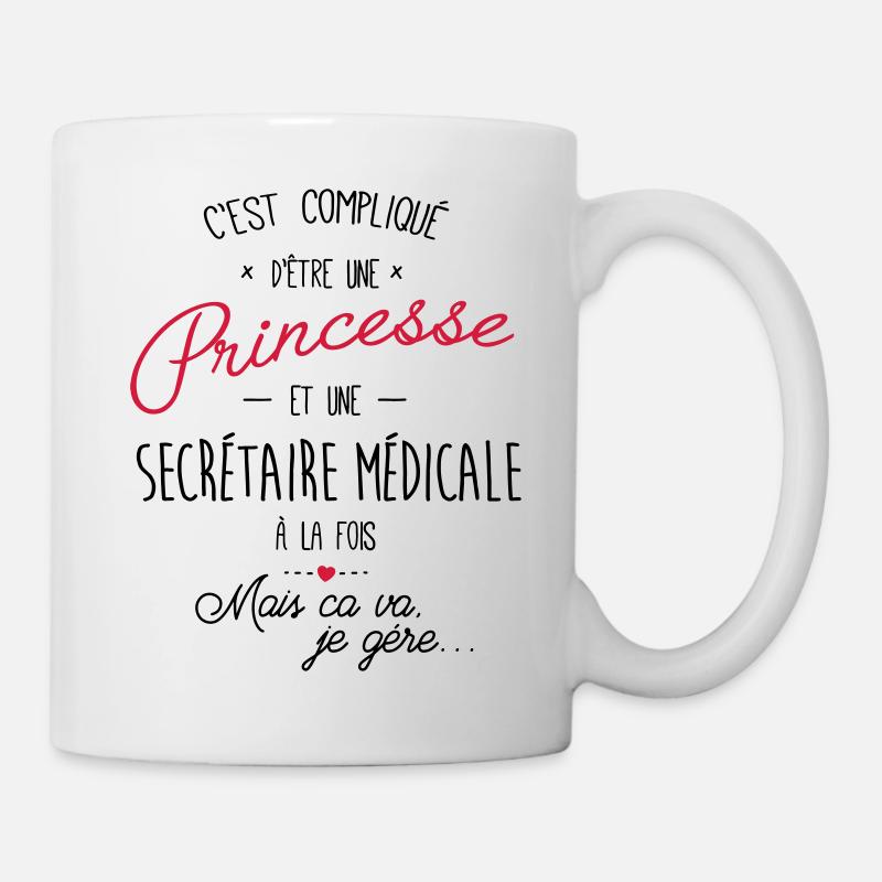 princesse et secrétaire médicale - Mug blanc - blanc