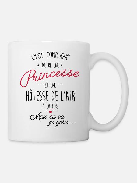 princesse et Hôtesse de l'air - Mug blanc - blanc