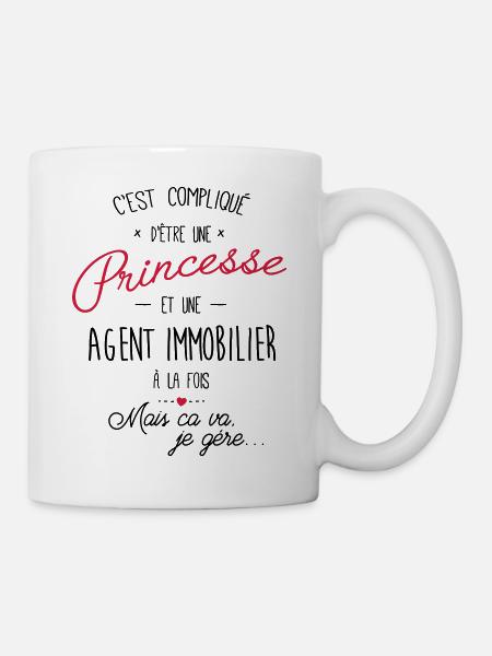 Princesse et Agent immobilier - Mug blanc - blanc