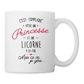 princesse et licorne - Mug blanc - blanc - Droite