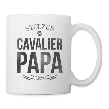 Cavalier King Charles Spaniel Papa - Tasse - Weiß - Rechts