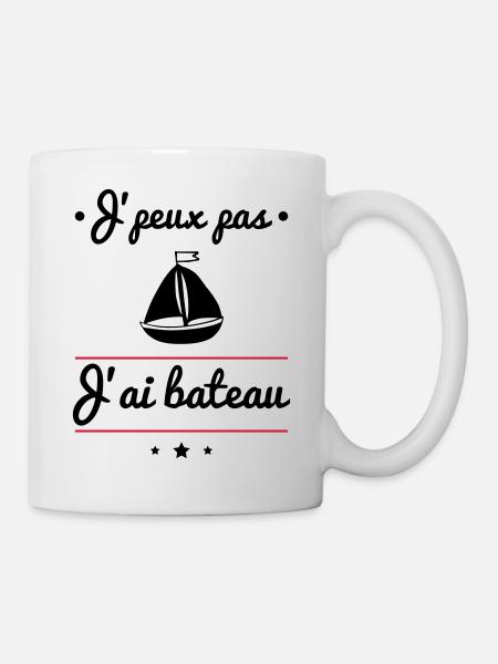 J'peux pas j'ai bateau, marin, mer, océan - Mug blanc - blanc