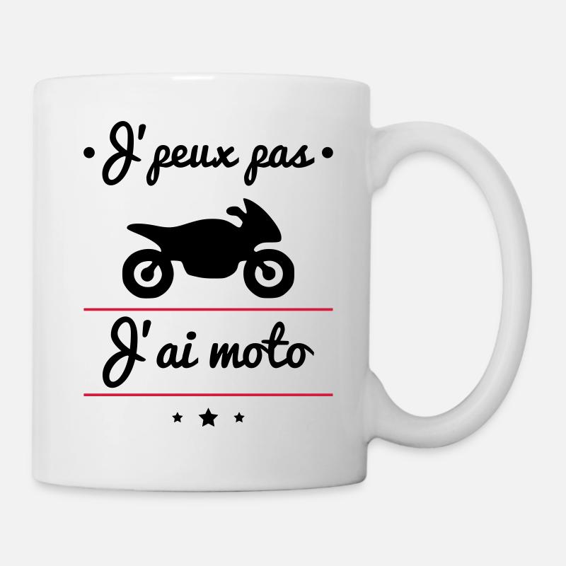 J'peux pas j'ai moto, motard, motarde - Mug blanc - blanc