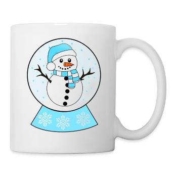 Schneekugel Schneemann - Tasse - Weiß - Rechts