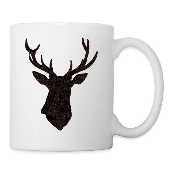 Hirsch - Tasse - Weiß - Rechts