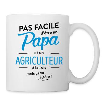 Papa et Agriculteur - Mug blanc - blanc - Droite