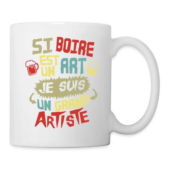 ALCOOL si boire est un art - Mug blanc - blanc - Droite