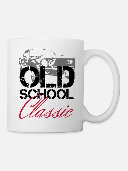 OLDSCHOOL Classic Muscle Car - Mug - white