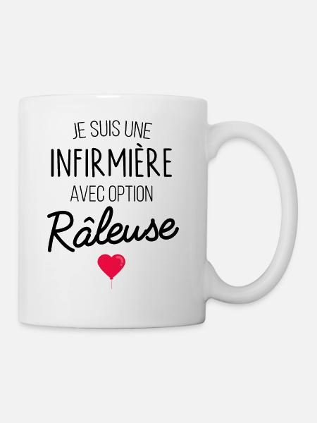 je suis une infirmiere avec option raleuse - Mug blanc - blanc