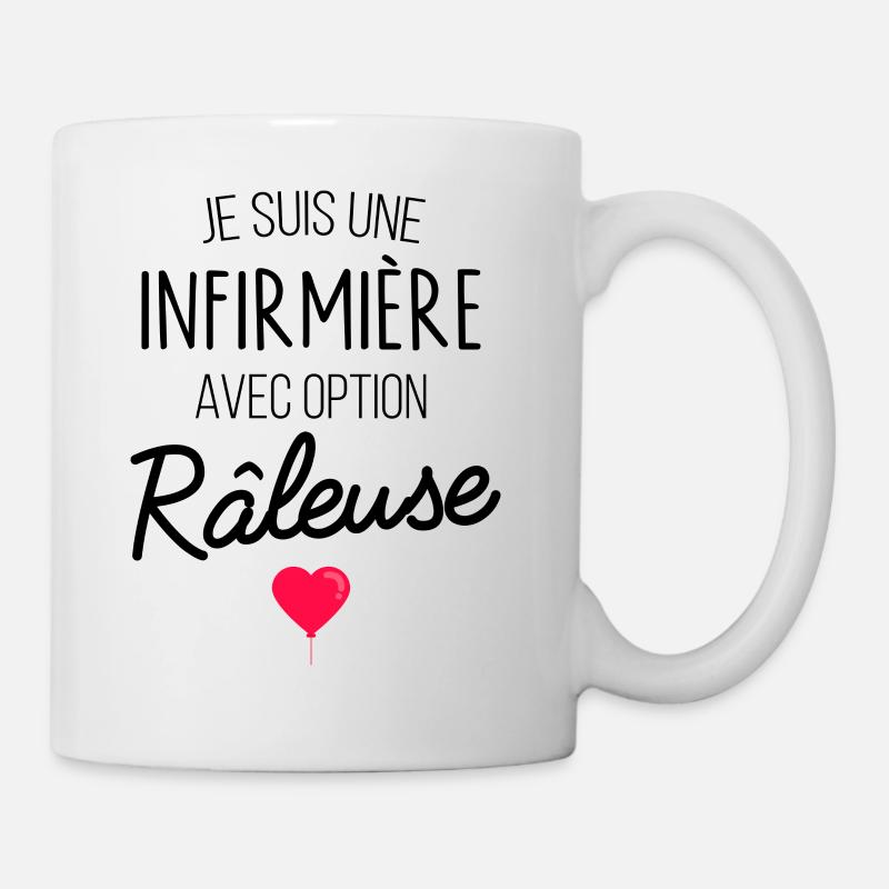 je suis une infirmiere avec option raleuse - Mug blanc - blanc