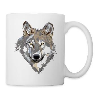Wolf - Tasse - Weiß - Rechts