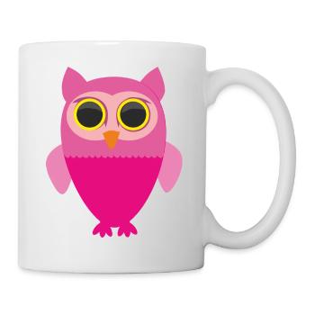 Chouette rose - Mug blanc - blanc - Droite