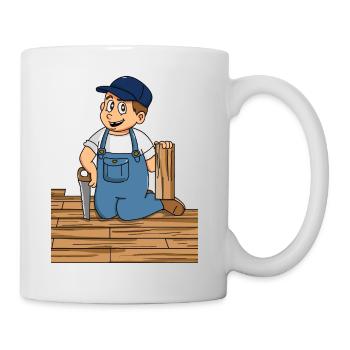 parkettleger parquet flooring fitter floor casual - Tasse - Weiß - Rechts