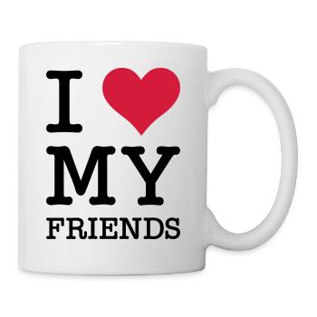 J'aime mes amis - Mug blanc - blanc - Droite