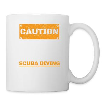 CAUTION WARNING TALK ABOUT HOBBY Scuba diving - Mug - white - Right