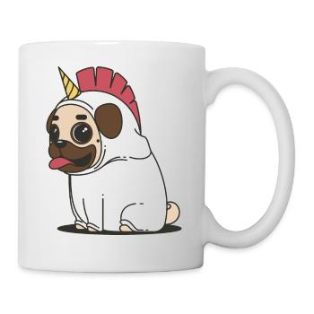 unicorn pug dog - Mug - white - Right