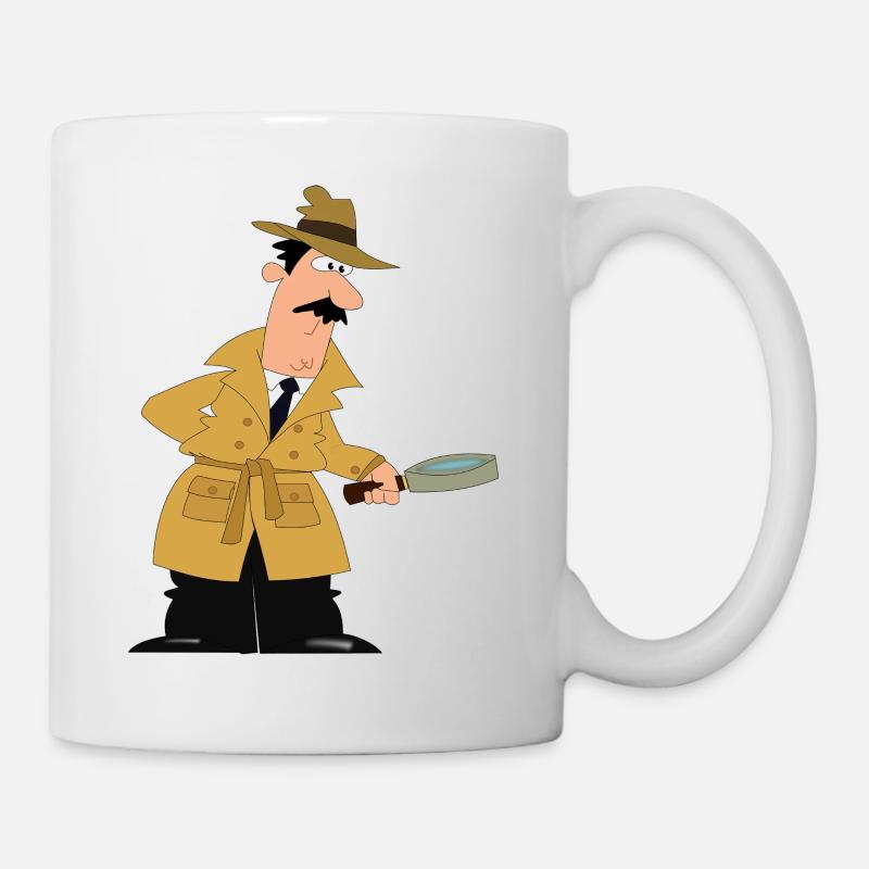 Detektiv mit Lupe. Geschenkidee - Tasse - Weiß