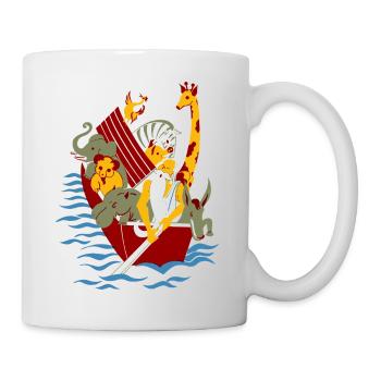 Arche Noah Bibel Geschichte Religion Tiere Rettung - Tasse - Weiß - Rechts
