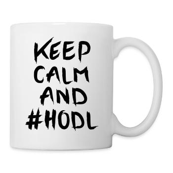 Keep Calm And #HODL - Tasse - Weiß - Rechts