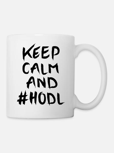 Gardez le calme et #HODL - Mug blanc - blanc