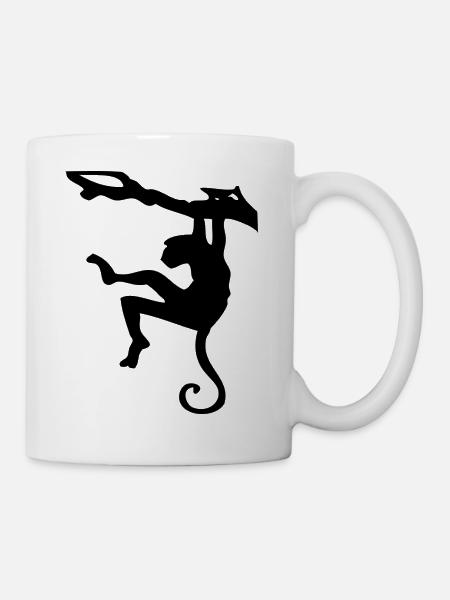 Silhouette Escalade Singe - Mug blanc - blanc
