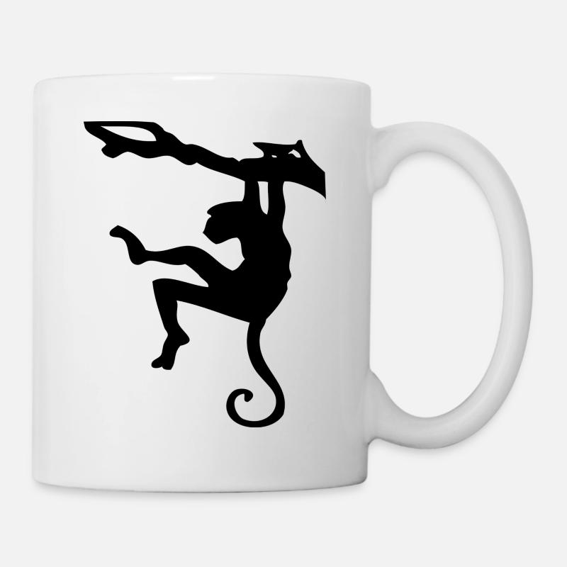 Kletternder Affe Silhouette - Tasse - Weiß