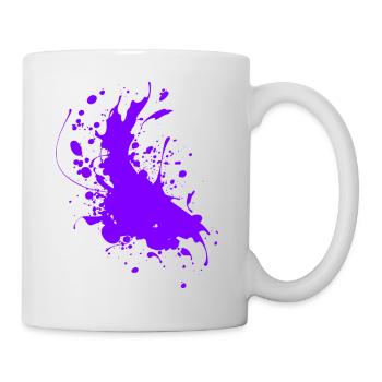 Splatter Farbe Spritzer Abstrakt - Tasse - Weiß - Rechts