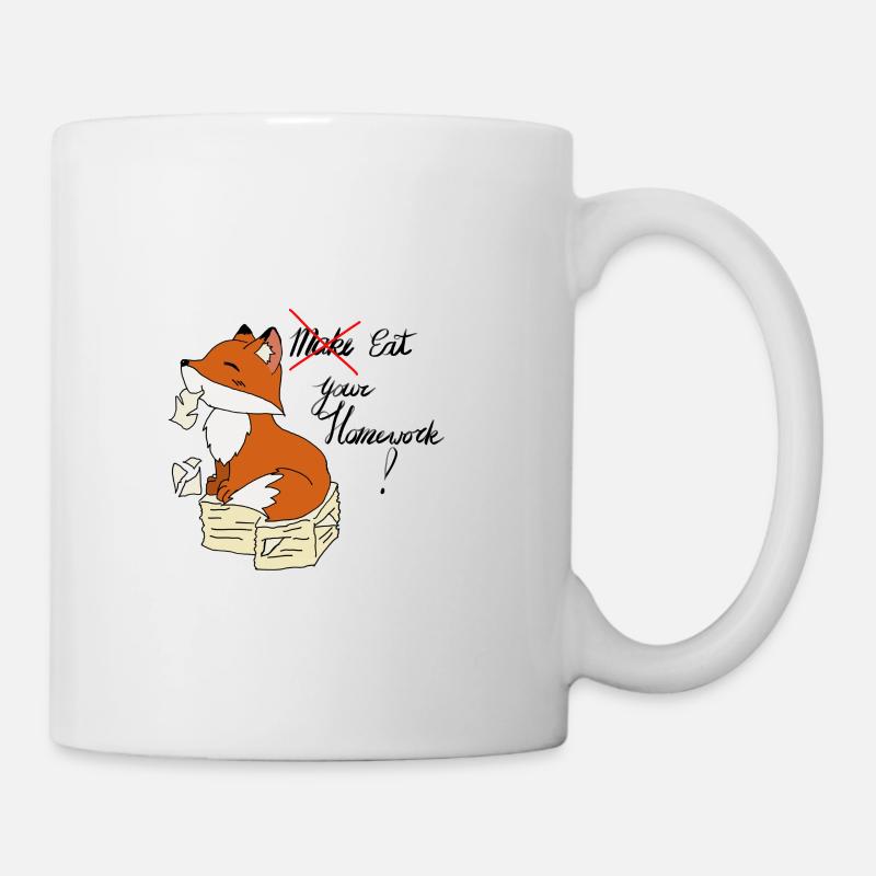 Fox et devoirs - Mug blanc - blanc