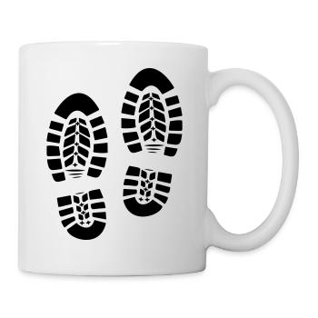 Randonnée empreinte empreinte 1c shoeprint - Mug blanc - blanc - Droite