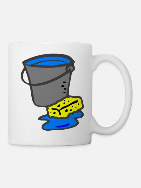 Nettoyage Nettoyage Nettoyage dame balai wischmop32 - Mug blanc - blanc