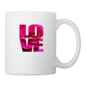 Roses dans l'amour lettrage - Mug blanc - blanc - Droite