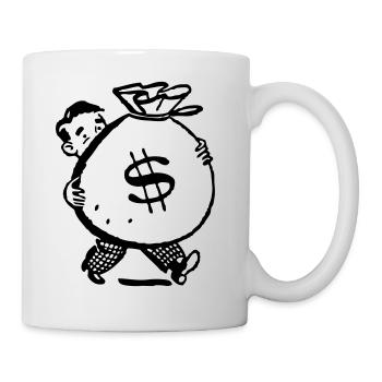 homme d'argent sac idée cadeau grand terrain Cartoon - Mug blanc - blanc - Droite
